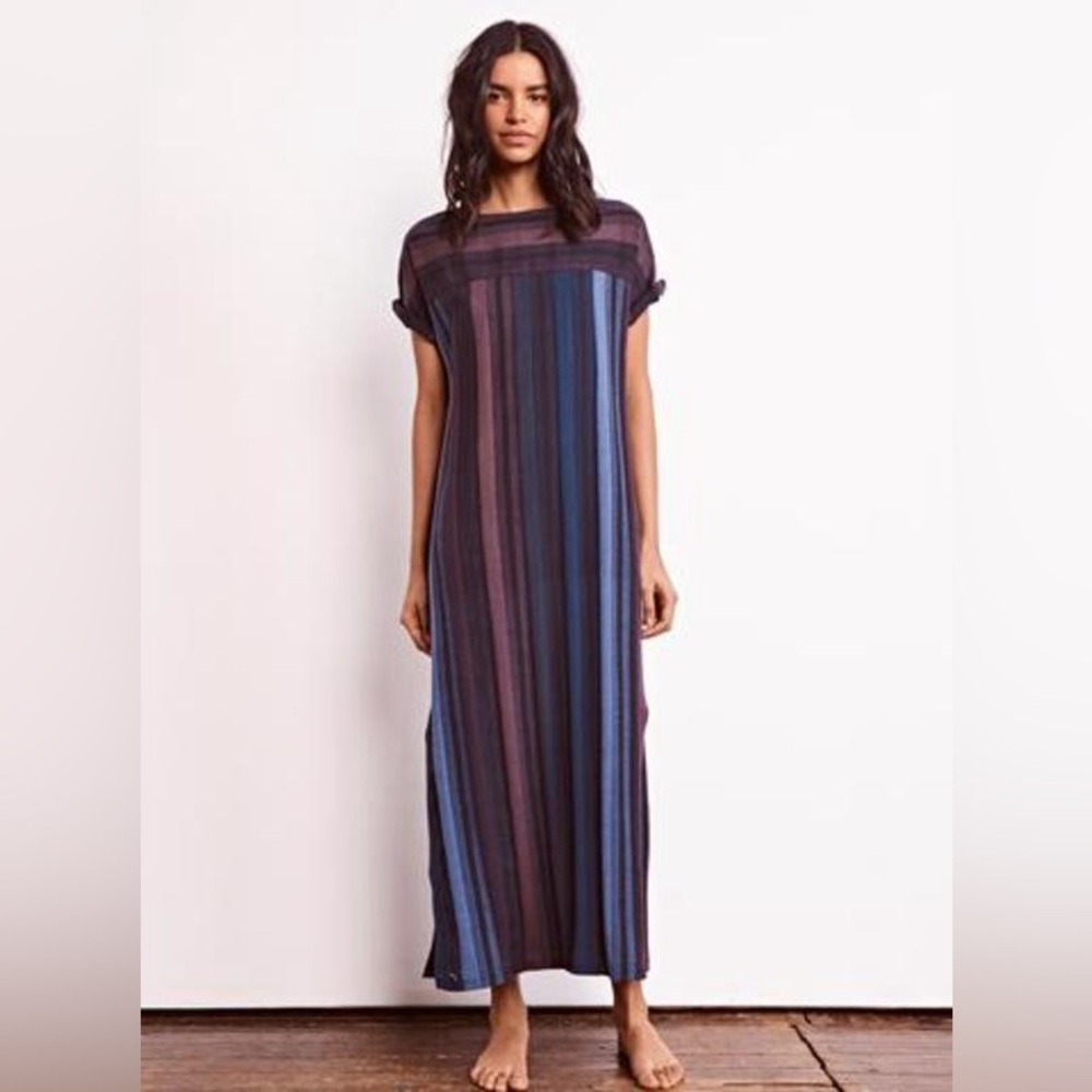 Ace & Jig Liberty Column Dress in Bewitched Striped Navy Blue Maxi Dress Small